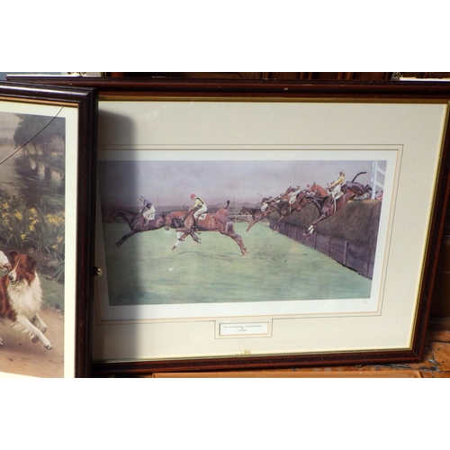 771 - Various prints incl Horse racing interest, ex Bootham Park Hospital