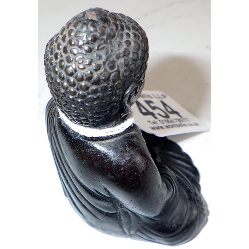454 - An Amida Nyorai Buddha figurine, Japanese hollow cast bronze weighted.  7cm tall