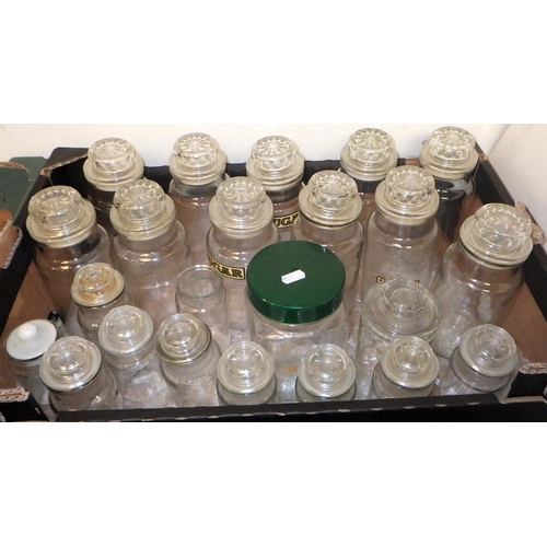 513 - A qty of glass storage jars