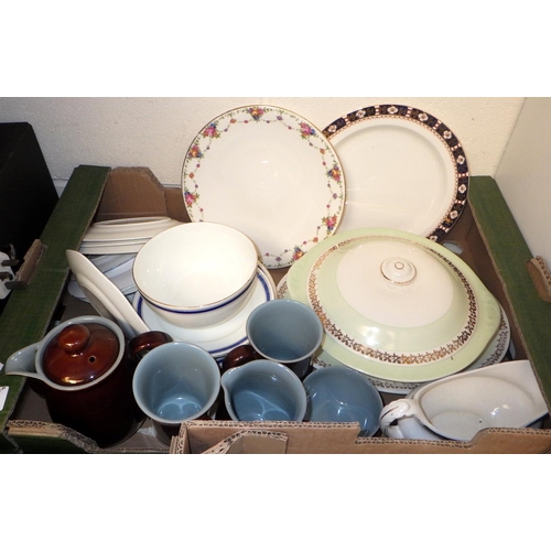 537 - Three boxes of ceramics to inc Wedgwood, Tuscan etc (3)