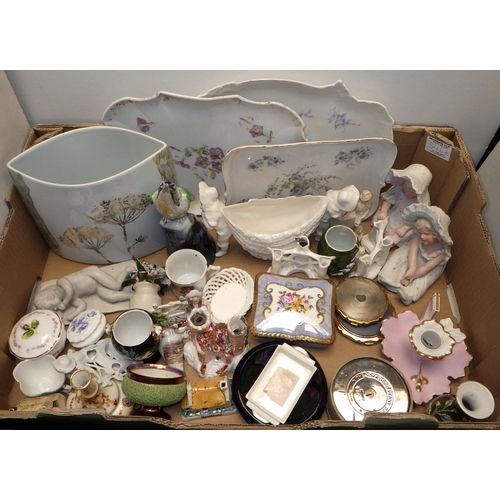 546 - Two boxes of misc ceramics to inc Sylvac dog, Art pottery etc (2)