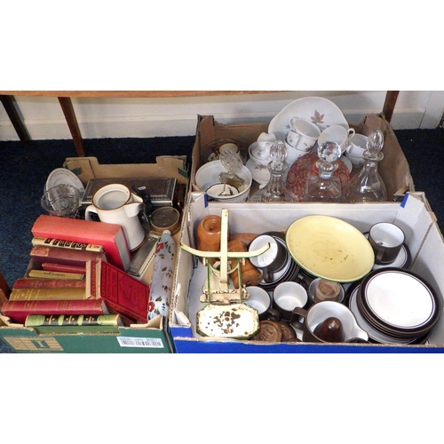 562 - Miscellaneous items to incl books, scales and decanters (3)