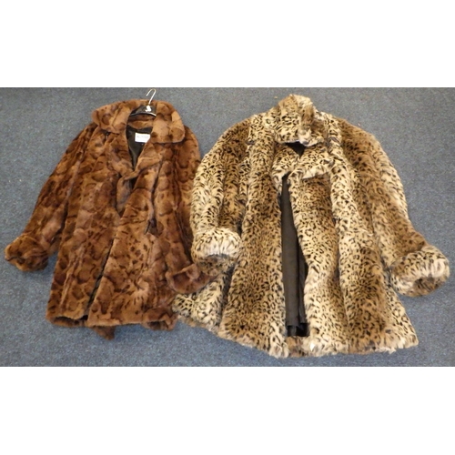 564 - Two jumpsuits and two faux fur jackets