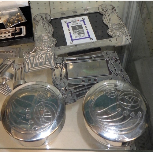 579 - A group of Rennie Mackintosh pewter wares in Art Nouveau style