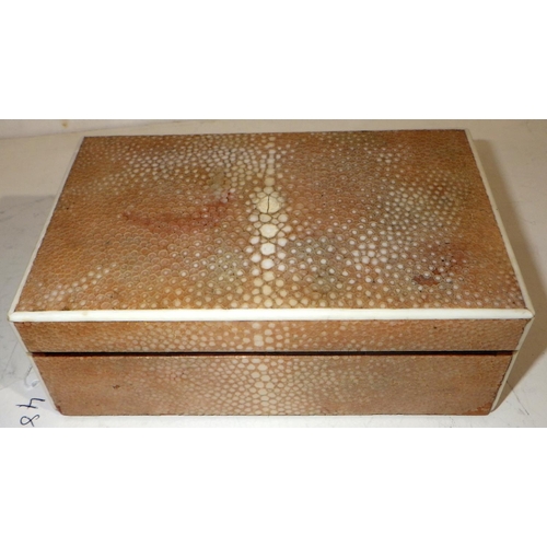 489 - A Dunhill Shagreen cigarette box 16cm wide