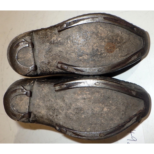 492 - A pair of 19thC children's shoes 16cm long