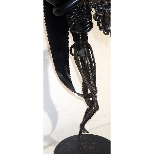 497 - A large modern metal sculpture in the manner of Ron Lyon 47cm tall