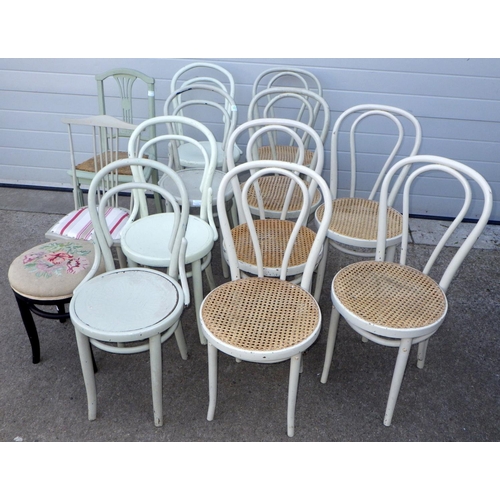 794 - Various painted bentwood chairs etc (11)