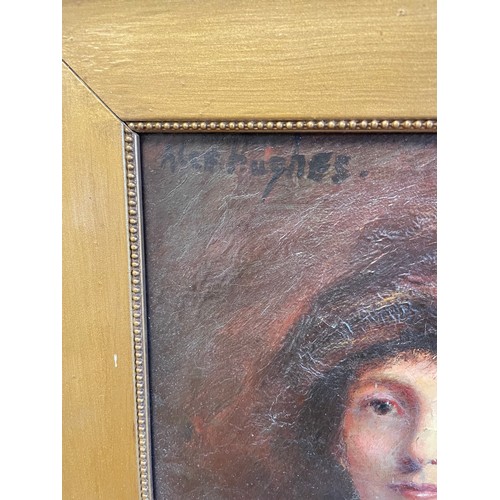 258 - A 19thC portrait oil on canvas signed top left