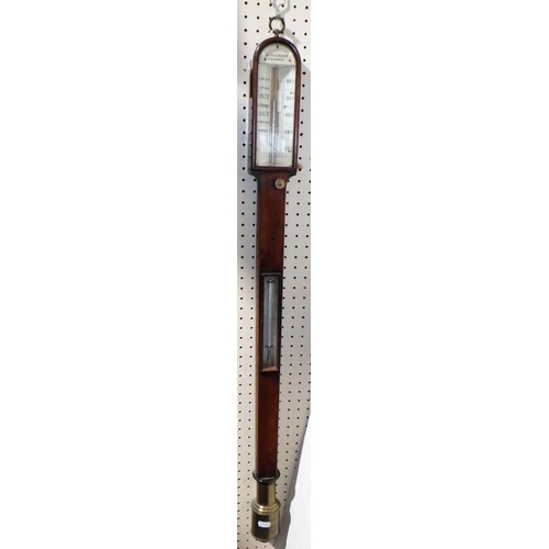 934 - A 19thC E Gilbert Falmouth naval stick barometer