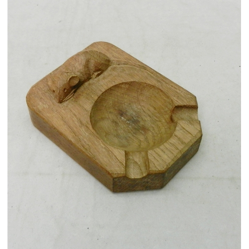 189 - A carved oak Mouseman ashtray