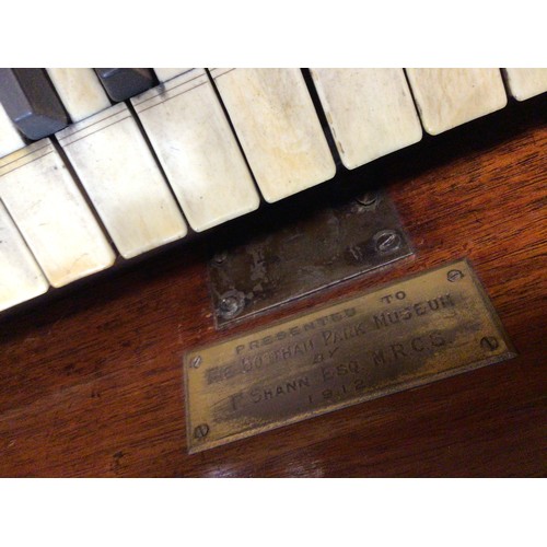 758 - A 18th cen mahogany George Garcka 1780 square piano, top damaged, later base (a/f), 151cm long, ex B... 