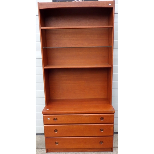 617 - A teak wall unit, 92cm wide