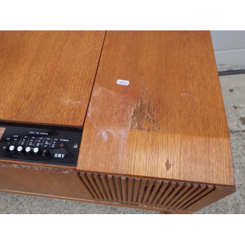 623 - A HMV radiogram 97cm wide, marks, sold as seen