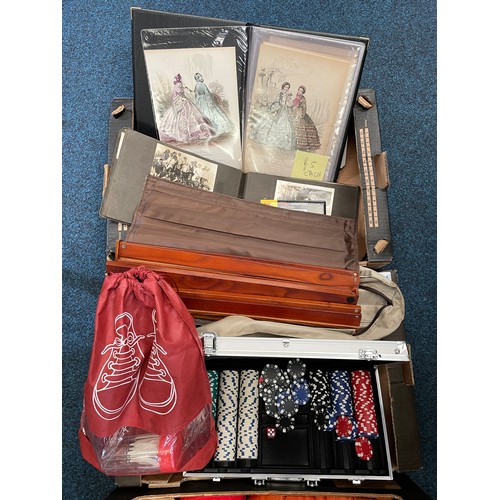 262 - A qty of misc to include exercise and outdoor items, vintage prints etc (4)