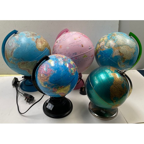 110 - Five small globe lamps