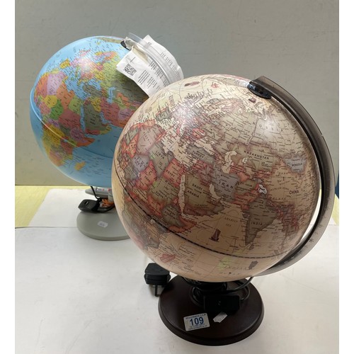 109 - Two modern globe lamps