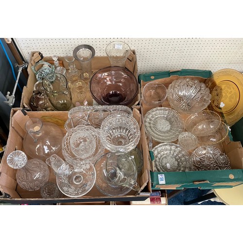 58 - Three boxes of misc glass to inc Murano birds, bowls etc (3)