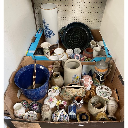 69 - Two boxes of misc ceramics and collectables (2)