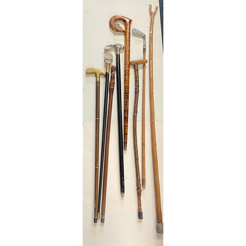 83 - A group of various walking sticks etc