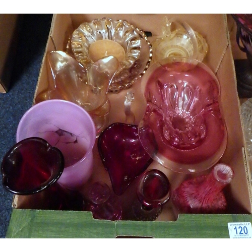 120 - Three boxes of misc glass ware