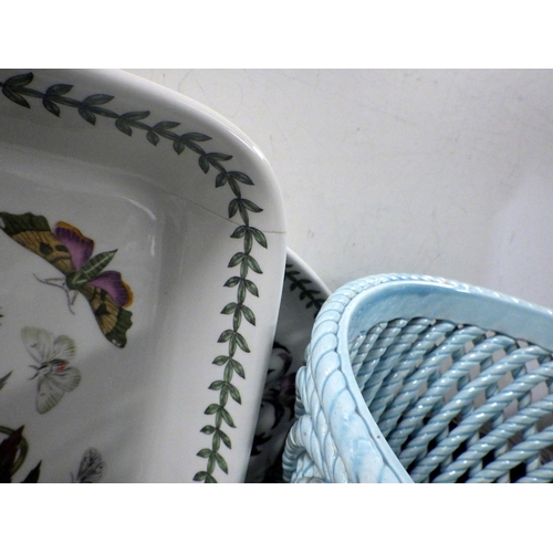 127 - A qty of Portmieiron table ware and a Spanish ceramic jardinere AF