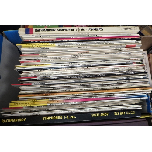 144 - Two boxes of misc Classical interest LPs (2