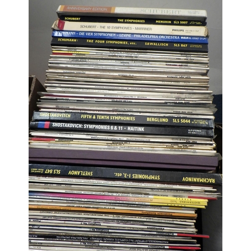 144 - Two boxes of misc Classical interest LPs (2