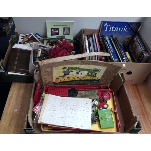 145 - A box of books, Meccano, misc collectables  (3)