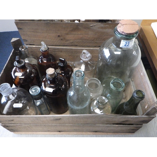 23 - A large qty of misc apothecary bottles in crates (2)