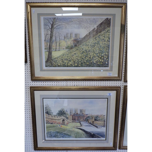 37 - A set of four large pencil signed Alan Stutle York interest prints