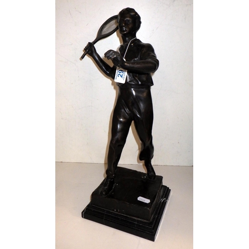 297 - A bronze figure of a tennis player after Loiscaly 41 tall