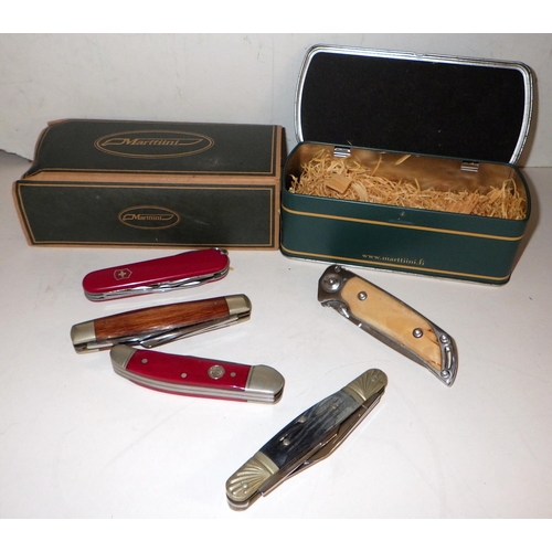 301 - Pocket knives incl a George Wostenholm I*XL Stockman with wooden slabs,a Boker Tree Brand Classic 26... 