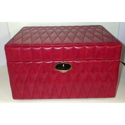 310 - A red leather jewellery box