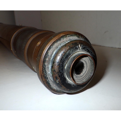 323 - A military sighting scope, brass.  595mm long