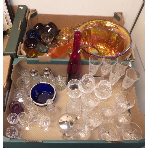 345 - A large quantity of glass and metal ware to include Cranival glass punch bowl etc (4)