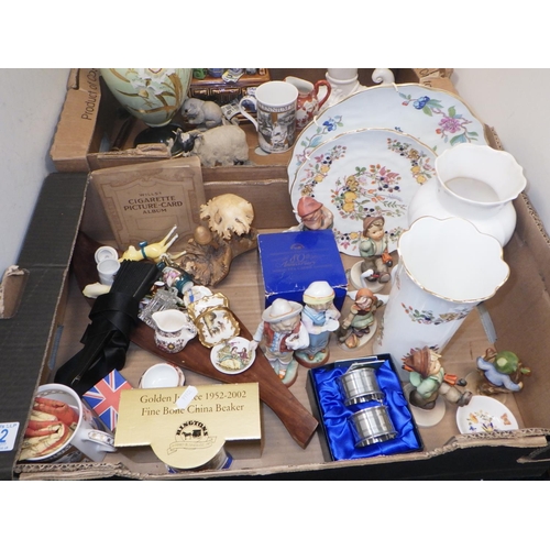 352 - Two boxes of misc collectables to include Aynsley, Goebel, Ringtons teapot etc (2)