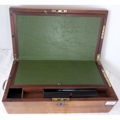 206 - A restored 19thC mahogany writing box
