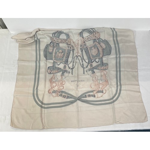 91 - A Hermes scarf – “Brides de Gala” Designed by Hugo Grygkar and first issued in 1957, in grey, ivory ... 