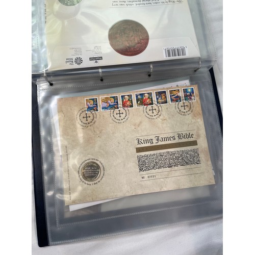 164 - Royal Mail / Royal Mint Philatelic Numismatic Covers: two slip-cover albums containing approximately... 