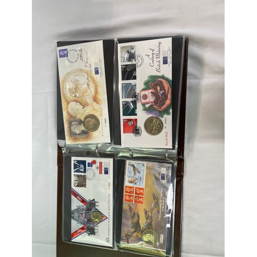 167 - Royal Mail / Royal Mint Philatelic Numismatic Covers: two slip-cover albums containing approximately... 