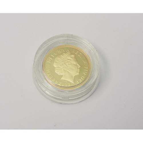 139 - A 2015 Elizabeth II gold proof sovereign.  Cased with papers.  GOLD BULLION COIN - VAT EXEMPT.