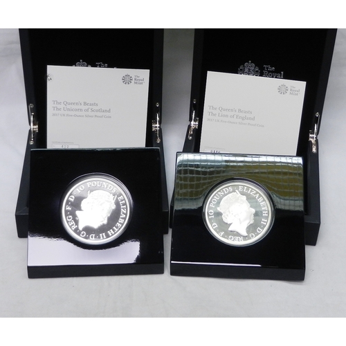 141 - Royal Mint Silver Collectors' Coins: two 2017 £10 coins being 