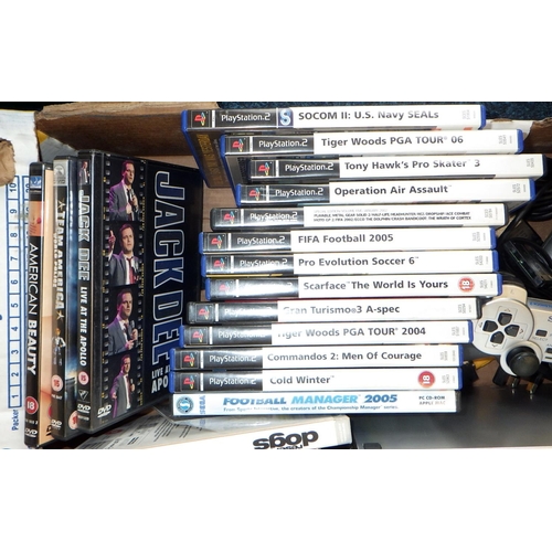 28 - A Playstation 2, games, Dvds