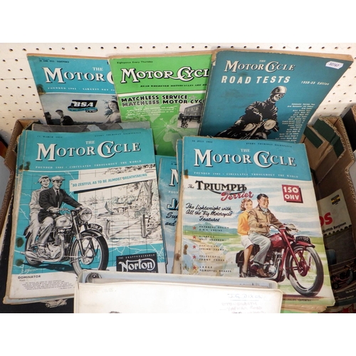 34 - A group of vintage Motorcycle magazines together with Triumph manual etc (2)