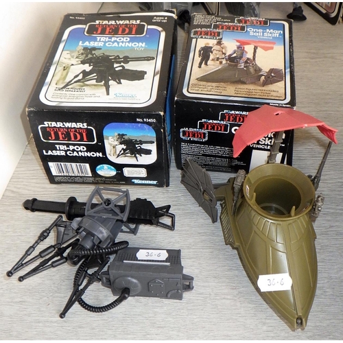 36 - A group of Star Wars vehicles, Tri-pod Laser, Cannon etc (6)