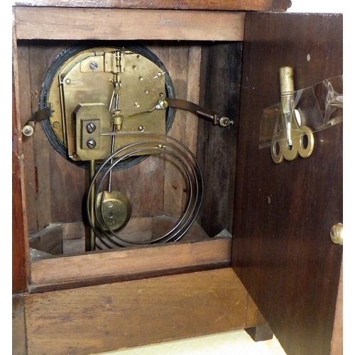 45 - A brass mounted walnut 8 day striking mantle clock