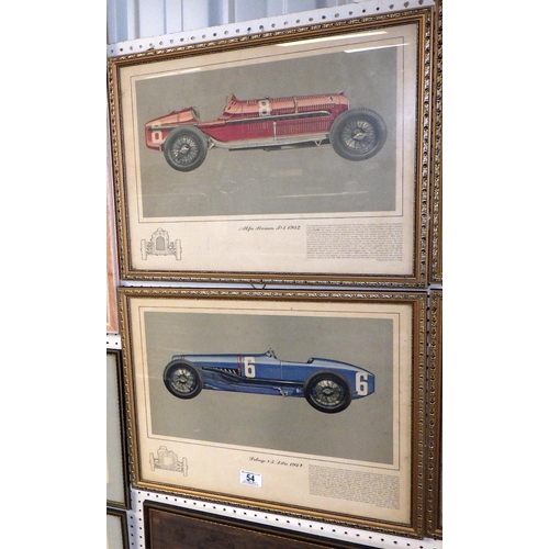 54 - A group of four auto A Muth drawing prints