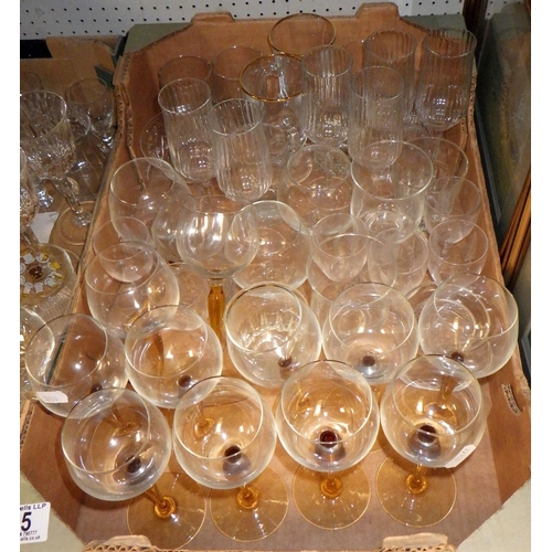 85 - A large qty of misc glass ware together with a group of prints