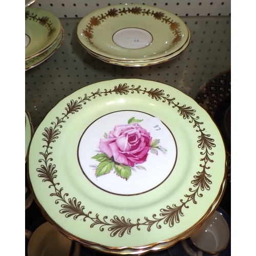 97 - Four Aynsley floral trios together with two side plates and two saucers